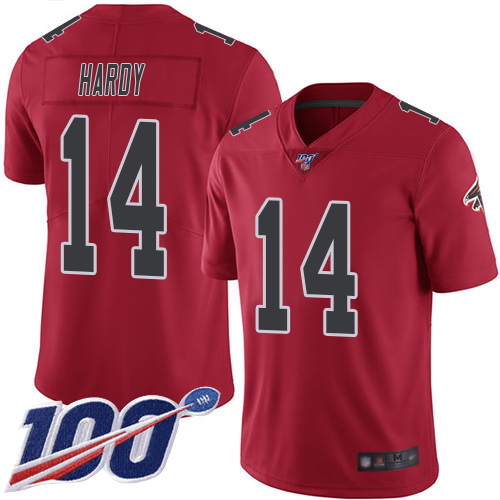 Atlanta Falcons Limited Red Men Justin Hardy Jersey NFL Football 14 100th Season Rush Vapor Untouchable